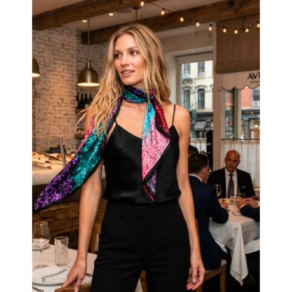 Designer Hand Made Multi Color Silk Scarf NEW